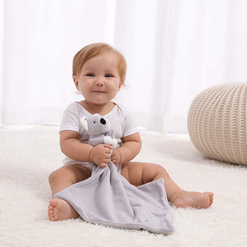 Apricot Lamb Stuffed Animals Security Blanket, Gray Koala Infant Nursery Character Luxury Snuggler Plush