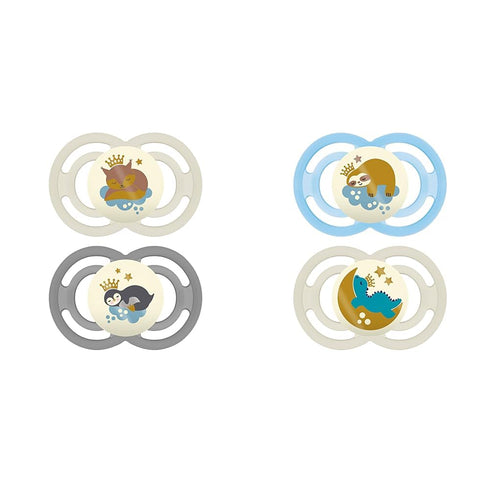 MAM Perfect Night Pacifiers, Glow-in-Dark, 60% Thinner Nipple, 16+ Months, 2 Count (Pack