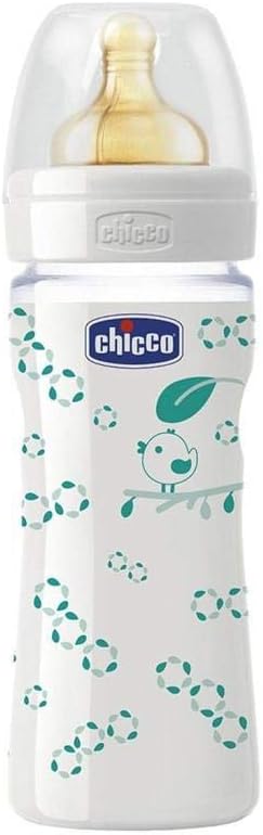 Chicco Baby Bottle and Glass Welfare Rubber Unisex, 240ml, 0M+