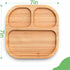 Baby Toddler Stay Put Dish, Kids Suction Plate, Bamboo Cute Dinnerware, Blue