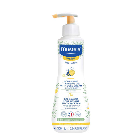 Mustela Baby Nourishing Cleansing Gel - Hair & Body Wash for Dry Skin with Natural Avocado, 10.14 fl. oz.