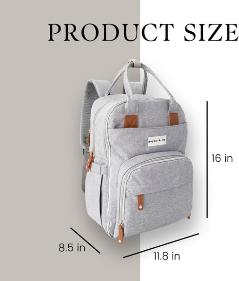 Generic Backpack Backpack Poppie & Ma Diaper Bag | Water Resistant and Durable | Multifunction Travel for Mom and Dad |