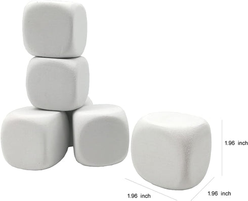 White EVA Foam Dices for Kids - Graffiti-Building Blocks, Creative Painting, 18PCS