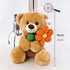 Teddy Bear Stuffed Animals, 8 Inches Teddy Bear Plush Toy with Flower Birthday Christmas Valentine’s Day Gift for Kids Girlfriend (Pink Flower)
