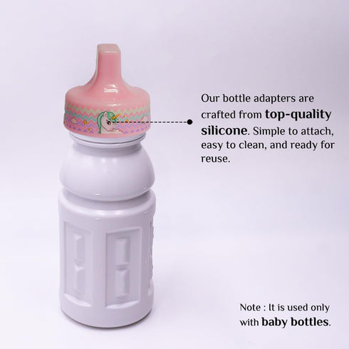 Pack 2 Refresh-a-Baby Universal Bottle Top Spout Adapter Reusable, Easily Convert Any Bottle into a Spill-Proof Sippy