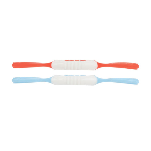 Nuby Dip & Scoop Spoons - (2-Pack) Baby Led Weaning Spoons for Babies - Red and Blue, 6+ Months