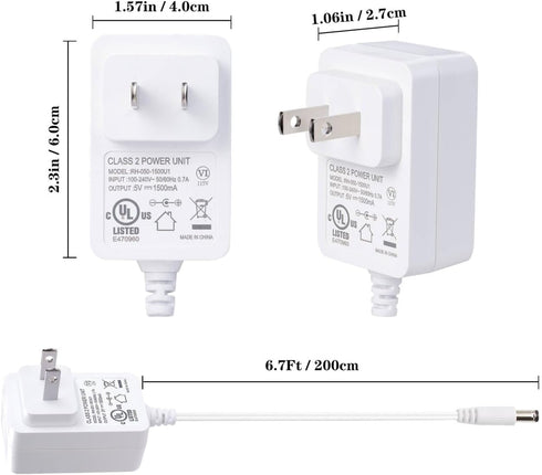 5V Power Cord Compatible with Munchkin, Kmaier, Jaoul, Larex, Babybond, 6.7FT Infant Charger Cord, White