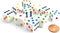 Koplow Games Set of 10 Six Sided D6 16mm Standard Dice White with Multi-Color