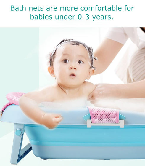 Baby Bath Support Seat Net for Newborn, Adjustable Non-slip Shower Mesh Bath Sling for 0-3 Years (Bathtub Not Included)