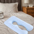 U-Shape Pregnancy Support Pillow Case Multi-Functional Body Cushion Cover for Side Sleeping Durable Washable Sky Blue