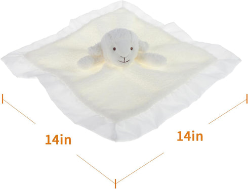 Apricot Lamb Stuffed Animals, Soft Security Blanket, White Lamb Infant Nursery Character Blanket, 14 Inches
