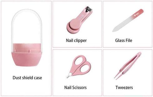 Set, 4-in-1 Baby Manicure Baby Grooming Kit, Premium Stainless Steel, Baby Nail Clippers, Scissor, File & Tweezer, Baby
