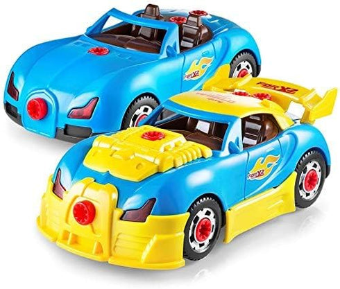 Play22 30 Pcs Take Apart Racing Car Set, Build Your Own Car with Drill, Engine Sounds & Lights, Ages 3+
