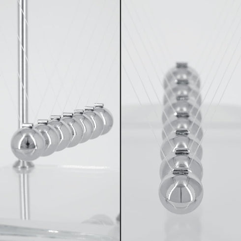 Newton's Cradle Pendulum with 7 Balls - Balance Ball 60+ Sec Swingtime Glass Base Science Gadget for Home & Office