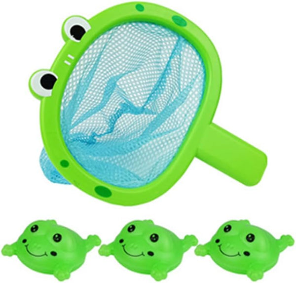 YUERFEILA Baby Bath Toys 1 Pcs Frog Animals Fishing Net with 3 Pcs