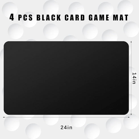 4 Pcs Card Game Mats 24 x 14 Inch Playmat Table Card Game Mats Smooth Playing Card Mat (Black)