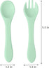 PandaEar Silicone Baby Spoon and Fork Set, 6 Pack First Stage Baby Self Feeding Utensils for 6-12 Months
