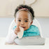 Bazzle Baby Silicone Bibs with Food Catcher - Waterproof 2-Pk, Rolls Up for Easy Travel and Storage