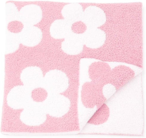 L+L USA Retro Daisy Flower Baby Blanket 28"x40" - DreamSoft Throw for