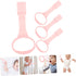 VANZACK Baby Bed Pull Ring, Baby Playpen Pull Up Rings, Standing Walker Crib Tool, Pink 4Pcs