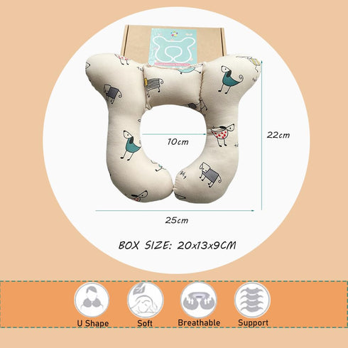 0-2 Baby Neck Pillows, Comfortable Baby Travel Head Neck Support for Car Seat Stroller Pushchair, Soft PP Cotton Travel