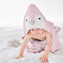 Happy & Sweet Set Baby Gift - Bamboo Viscose Hooded Penguin Bath Towel, Mitt Washcloth, and Squirt Bath Toy for Girls