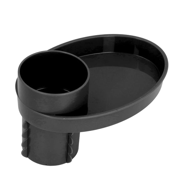 Snack Tray for Kids Car Seat, Secure and Sturdy Design, Compact and Portable with Cup Holder (Black)