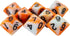 Orange and White D10 Dice Set - 8 Dice - 'Troll Slayer'