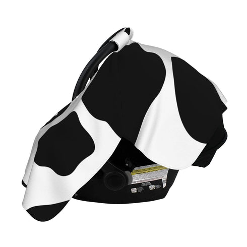 Hcpwzrf Cow Print Baby Car Seat Cover & Nursing Cover - Breathable Stretch Multi-Use Cover for Breastfeeding, Stroller