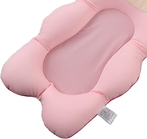 Cryfokt Baby Bath Pad, Non Slip Newborn Bathtub Mat Adjustable Bath Pillow Soft Fabric Cartoon Shaped Floating Bath