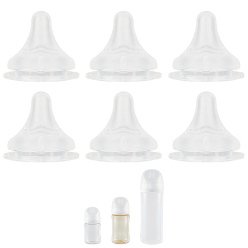 Silicone Nipple for Pigeon Baby Bottle, Size S, Slow Flow, 1m+, 6