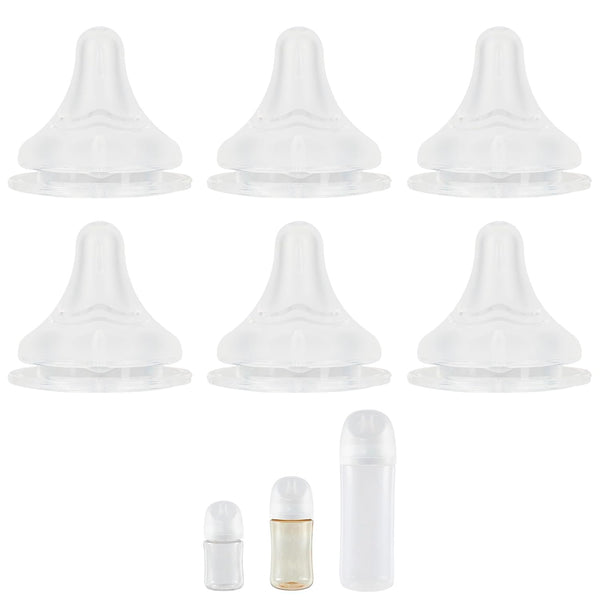 Silicone Nipple for Pigeon Baby Bottle, Size S, Slow Flow, 1m+, 6