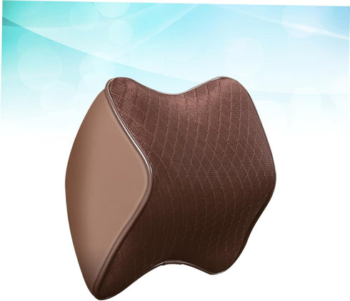 Mesh Car Headrest Pillow Memory Foam Neck Cushion for Comfortable Driving Breathable Design Prevents Neck Pain Coffee
