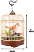 PowerTRC Singing & Chirping Bird in Cage, Realistic Sounds & Movements, Sound Activated, Battery Operated, Great Desk and Room Accessory, Pet Caged Bird Toy (10” x 7”)