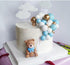 Baby Bear Cake Topper for Birthday Baby Shower, Baby Boy Blue (Blue Bear)