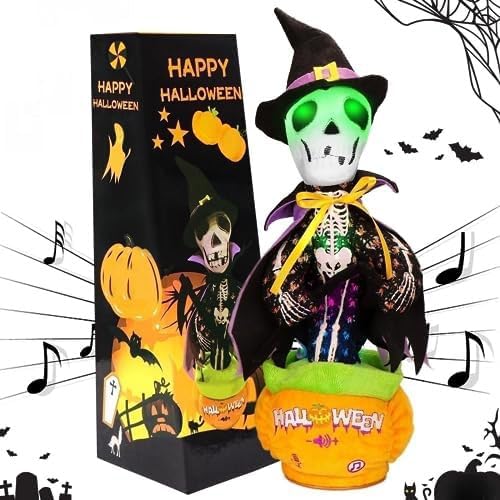 Emoin Halloween Skeleton Dancing Cactus - Mimicking Toy, Talking Skull Cactus Repeats What You Say, Halloween Decor