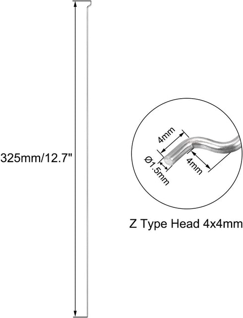 uxcell 1.5mm x 325mm (12.7 Inch) Steel Z Pull/Push Rods Parts for RC Airplane Plane Boat Replacement (Pack of 10)