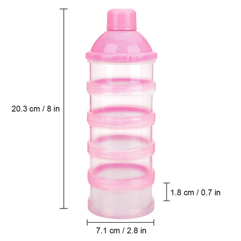 Accmor 5 Formula Dispenser On The Go, Compartments Stackable Formula Container for Travel, Baby Milk Powder Kids Snack