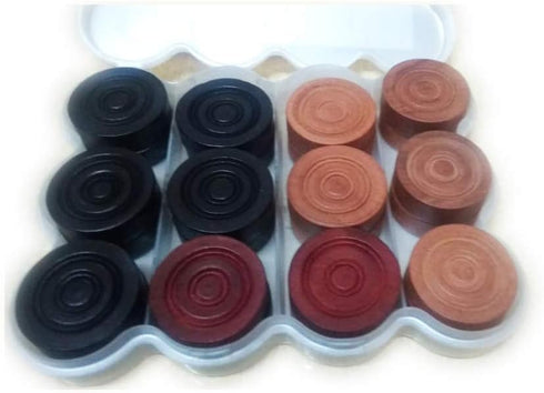 Natraj Carrommen Wooden Carrom Coins - 24 Pcs + 1 Striker