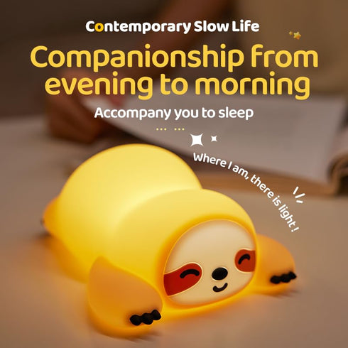 3 Dimmable, ATSUI Sloth Night Light, LED Squishy Novelty Animal Lamp, Food Grade Silicone, Level Breastfeeding Nursery