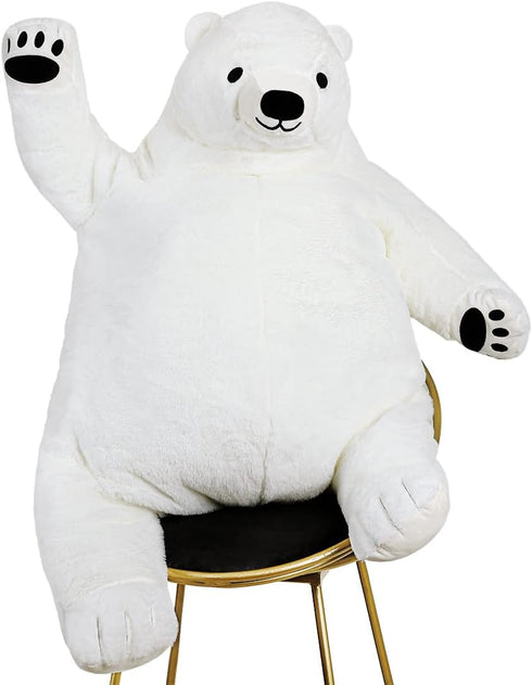 Djungelskog Bear Giant Simulation Plush Doll, 31.5 in/80 cm White Polar Bear, Huge Cuddly Teddy for Home Decoration