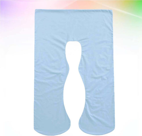 SHOWERORO U-Shape Pregnancy Pillow Case Soft Sky Blue Maternity Support Cover Washable Cushion Case for Body Support