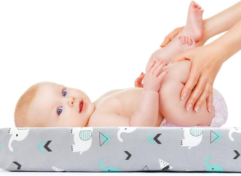 Girls,2 Pack Stretchy Changing Pad Covers for Boys Jersey Knit,Elephant & Whale