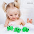 YUERFEILA 4Pcs Baby Bath Toys Rubber Green Frog Family Squeak Float Bath Ducks Bath Tub Shower Toys for Toddlers Boys