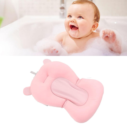 CDQL Baby Bath Seat Cushion, Floating Safe Foldable Adjustable Infant Bath Supporter for Newborn, Soft Bath Pillow Baby