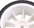 Mxfans 12mm Hex White Plastic 10-Spoke Wheel Rims & Black Fish Pattern Rubber Tires for RC 1:10 Racing Car