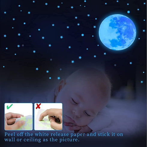 Glow in The Dark Stars for Ceiling - Star Decorations for Bedroom, Kids Room Decor, Wall Stickers for Bedroom