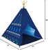 POCO DIVO Blue Arrow Teepee Playhouse, Kids Indoor Toy Castle Tent with Wood Poles for Outdoor Fun