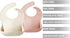 PandaEar 2 Pack Silicone Baby Bibs for Girls, Waterproof with Food Catcher, Thick Adjustable Toddler Bibs (Pink Tawny)