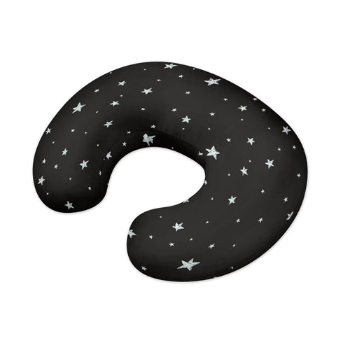 Nursing Pillow Cover White Star Print Breastfeeding Black Pillowcase Nursing Pillow Case for Baby Girl Boy Feeding